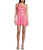 Color:Neon Pink - Image 1 - Sequin Strappy One Shoulder Dress