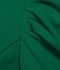 Color:Jade - Image 4 - Short Puff Sleeve V-Neck A-Line Dress