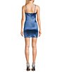 Color:Blue - Image 2 - Sleeveless Faux-Wrap Sheath Dress