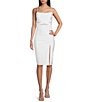 Color:White - Image 1 - Sleeveless Fitted Midi Dress