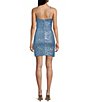 Color:Blue - Image 2 - Sleeveless V-Neckline Short Fitted Sequin Dress