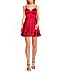 Color:Red - Image 1 - Sweetheart Neck Corset Fit & Flare Dress