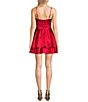 Color:Red - Image 2 - Sweetheart Neck Corset Fit & Flare Dress