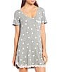 Color:Grey - Image 1 - All American Heart Print Nightgown