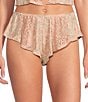 Color:Apricot Ditsy - Image 1 - Charli Jersey Floral Eyelet Lace Cheeky Short
