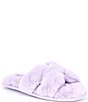 Color:Purple - Image 1 - H Band Plush Slippers