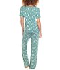 Color:Leaves - Image 2 - Summer Nights Leaf Print Knit Pajama Set