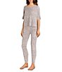Color:Leopard - Image 1 - Sun Lover Leopard Print French Terry Coordinating Pajama Set