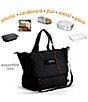 Color:Black - Image 3 - Portable Oven and Food Warmer Casserole Carrier Blue Paisley Print Expandable Tote Bag