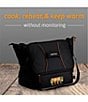 Color:Black - Image 6 - Portable Oven and Food Warmer Casserole Carrier Blue Paisley Print Expandable Tote Bag
