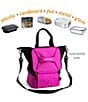 Color:Pink - Image 4 - Portable Oven and Food Warmer Expandable Lunch Tote Bag 12V Car Plug