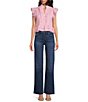 Color:Dover - Image 3 - High Rise Wide Leg Full Length Rosie Jeans
