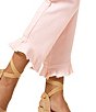 Color:Chalk Pink - Image 3 - Ruffle Denim Mid-Rise Skimmer Denim Leggings