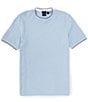 Color:Light Blue - Image 1 - BOSS Slim Fit Tessler Short Sleeve T-Shirt