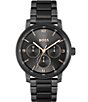 Color:Black - Image 1 - Men's Contender Multifunction Black Tone Stainless Steel Bracelet Watch