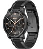 Color:Black - Image 2 - Men's Contender Multifunction Black Tone Stainless Steel Bracelet Watch