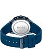 Color:Blue - Image 3 - Men's Runner Quartz Chronograph Blue Silicone Strap Watch