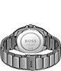 Color:Grey - Image 3 - Men's Walker Quartz Analog Grey Tone Stainless Steel Bracelet Watch