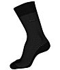 Color:Black - Image 1 - Mini-Grid Patterned Dress Socks