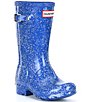 Color:Cruise Blue - Image 1 - Girls' Original Giant Glitter Waterproof Rain Boots (Youth)