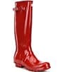 Color:Military Red - Image 1 - Women's Original Tall Gloss Buckle Strap Rain Boots