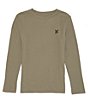 Color:Army Green - Image 1 - Big Boys 8-20 Long Sleeve Thermal Crew T-Shirt