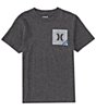 Color:Black Heather - Image 2 - Big Boys 8-20 Short Sleeve Slashed T-Shirt