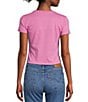 Color:Pink - Image 2 - Groove & Co. Cropped Graphic T-Shirt