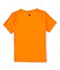 Color:Total Orange - Image 2 - Little Boys 2T-7 Short Sleeve Ombre Logo UPF 50 Shirt