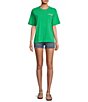 Color:Bright Green - Image 4 - Slim Shoreline Graphic T-Shirt