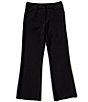 Color:Black - Image 1 - Big Girls 7-16 Flat-Front Pants