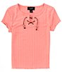 Color:Coral - Image 1 - Big Girls 7-16 Short Sleeve Solid T-Shirt