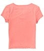 Color:Coral - Image 2 - Big Girls 7-16 Short Sleeve Solid T-Shirt
