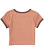 Color:Rust - Image 2 - Big Girls 7-16 Short Sleeve Wild Heart Boxy T-Shirt