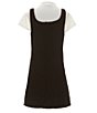 Color:Black - Image 2 - Big Girls 7-16 Sleeveless Chain Embellished Jumper Dress & Short Sleeve Tee Set