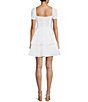 Color:Ivory - Image 2 - Bustier Puff Short Sleeve Triple Tiered Dress
