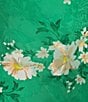 Color:Green Floral - Image 3 - Floral Print Cowl Neck Cold Shoulder Midi Slit Dress