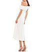 Color:White - Image 2 - Ieena for Mac Duggal Asymmetric One Shoulder Thigh High Slit Jersey Midi Dress