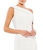 Color:White - Image 3 - Ieena for Mac Duggal Asymmetric One Shoulder Thigh High Slit Jersey Midi Dress