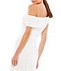 Color:White - Image 4 - Ieena for Mac Duggal Asymmetric One Shoulder Thigh High Slit Jersey Midi Dress