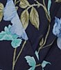Color:Navy Multi - Image 3 - Long Sleeve V-Neck Tie Waist Floral Chiffon Faux Wrap Maxi Dress