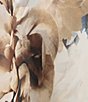 Color:Ivory Multi - Image 3 - Petite Size Chiffon Embellished Shoulder Cap Sleeve Crew Neck Printed Tiered Midi Dress