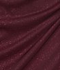 Color:Fig - Image 3 - Petite Size Short Sleeve Boat Neck Front Slit Glitter Jersey Dress