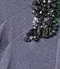 Color:Perwinkle - Image 3 - Plus Size Short Flutter Sleeve V-Neck Glitter Knit Dress