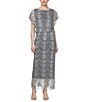 Color:Silver - Image 1 - Short Sleeve Fringe Hem Crochet Blouson Round Neck Dress