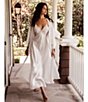 Color:Ivory - Image 3 - Chiffon Long Sleeve Lace Detail Wrap Robe