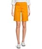 Color:Blazing Orange - Image 1 - Daisy High Waisted Pull-On Bermuda Shorts