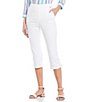 Color:Bright White - Image 1 - Petite Size Rose Flat Front Pull-On Capri Pants