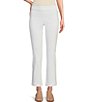Color:Bright White - Image 1 - Petite Size The Audrey Stretch Woven Elastic Waist Pull-On Kick Flare Leg Ankle Pants