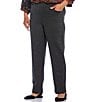 Color:Charcoal Heather - Image 1 - Plus Size Stella Double Knit Slim Straight Leg Pull-On Pants